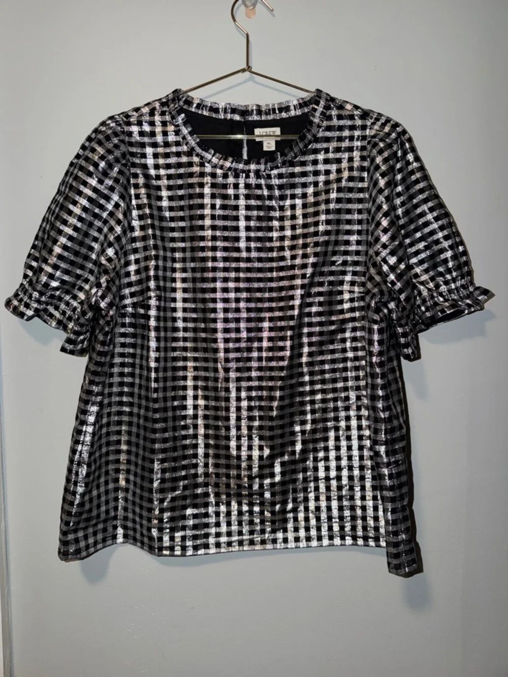 J.Crew short sleeve blouse Silvery
